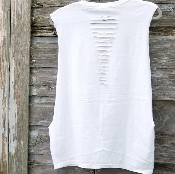 American Flag Slashed Muscle Tee Swim coverup - Picture 5 of 5